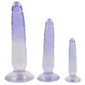 Dildo Crystal Clear, zestaw 3 szt. - PVC, średnice 2.3-4.4 cm, przyssawka