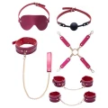 Zestaw do bondage Bad Kitty – 6-częściowy, regulowane paski, syntetyczna skóra różowa