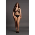 Body LE DESIRE - plus size, elastyczny materiał, koronkowy dekolt halter