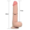 Dildo TPE 23 cm, dwuwarstwowy, ze skórą przesuwającą się, elastyczny