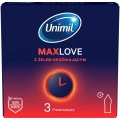 Prezerwatywy Unimil MAX LOVE, 54 mm, żel z benzokainą 4,5%, 3 szt.