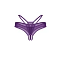 Stringi bezkroczowe OBSESSIVE L/XL, fioletowa siateczka, srebrny akcent, wygodny materiał