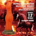 Dildo Rippled Monster Blazeheart - 18,5 cm, silikon, przyssawka, ergonomiczny kształt