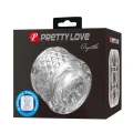 Masturbator przezroczysty PRETTY LOVE Crystle, dwustronny, 6cm, teksturowane wnętrze