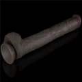 Dildo XXL Dual-Layerowy z Silikonu Platynowego, Giętki, 37.5 cm, Przyssawka