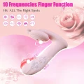 Wibrator silikonowy z funkcją palca, podgrzewaniem i APP kontrolą - 3 prędkości, 6 częstotliwości
