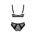 Zestaw bielizny - OBSESSIVE Chic Amoria, XL/2XL, regulowane ramiączka, elegancki czarny komplet