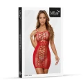 Sukienka erotyczna SOFTLINE COLLECTION - czerwona, z wycięciami, One Size