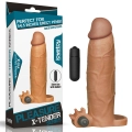 Tuleja wibracyjna Pleasure X - przedłużająca o 3" z realistycznego materiału TPE