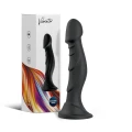 Dildo Optimus Black, medyczny silikon, 9 trybów wibracji, wodoodporny