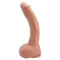 Dildo BAILE BW-008039NR, realistyczny TPR, zakrzywiony, wodoodporny, 10,2''