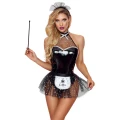Kostium Służącej PARIS HOLLYWOOD, winylowy, gorsetowy fason, rozmiar S/M