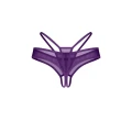 Stringi bezkroczowe OBSESSIVE L/XL, fioletowa siateczka, srebrny akcent, wygodny materiał