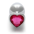 Zatyczka analna - Typ Serce, Średnia, Metalowa, Wodoodporna, Bez ftalanów