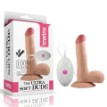 Dildo Ultra Soft Dude - 7,5 cala, 10 prędkości wibracji, przyssawka do mocowania