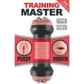 Masturbator podwójny Training Master, realistyczny TPE, 22 cm długości