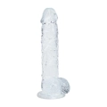 Realistyczny dildo z jądrami – REALROCK Crystal Clear, przezroczyste, 12,7 cm, przyssawka