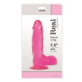 Dildo REAL RAPTURE - różowe, 7.5", elastyczne PVC z przyssawką