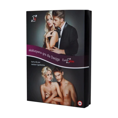 Gra erotyczna na dwóch, LoveStim, 50 kart z gadżetami, stymulacja i masaż.