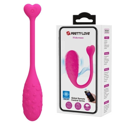 Wibrator jajeczko PRETTY LOVE Fisherman Pink — 12 trybów, sterowanie APP, silikon