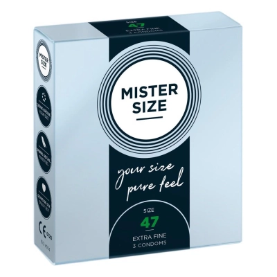 Prezerwatywy Mister Size 47 mm cienkie transparentne z lubrykantem 3 szt.
