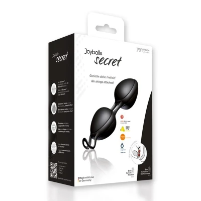 Kulka Kegel Joyballs Secret, czarna, silikon medyczny, wodoodporna, stymulująca