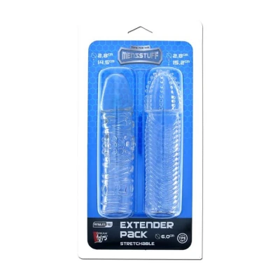 Rękaw powiększający, MenzStuff, TPE, 2 szt., regulowana długość, przezroczysty