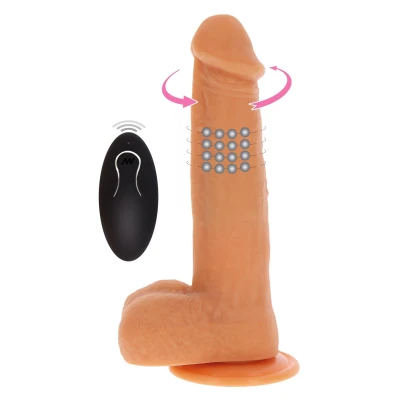 Dildo obrotowy TOYJOY, silikonowy, wibracyjny, z podstawą przyssawkową, 21 cm