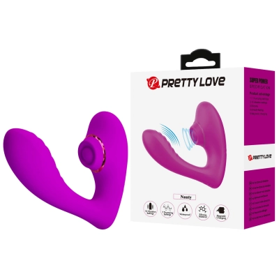 Stymulator łechtaczki Pretty Love Naty — silikon, 10 trybów wibracji, 7 pulsacji