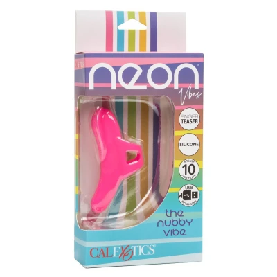 Masażer na palec Neon Vibes Nubby Vibe, silikonowy, wodoodporny IPX7, 10 funkcji