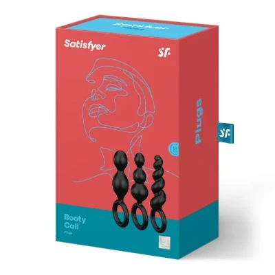 Korki analne - Satisfyer Booty Call, 3 różne struktury, wodoodporne, silikonowe