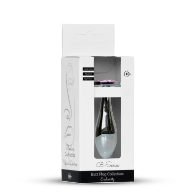 Zatyczka analna Plug-Jewellery Silver PLUG - 9.2 cm, stal nierdzewna, diamentowy akcent