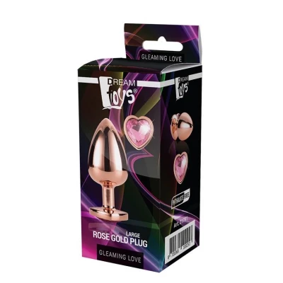 Korek analny GLEAMING LOVE, duży, z kamieniem szlachetnym, aluminiowy, 9,5 cm