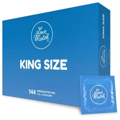 Prezerwatywy XXL Love Match King Size 60mm - 144 sztuki, Naturalny lateks, Anatomiczny kształt
