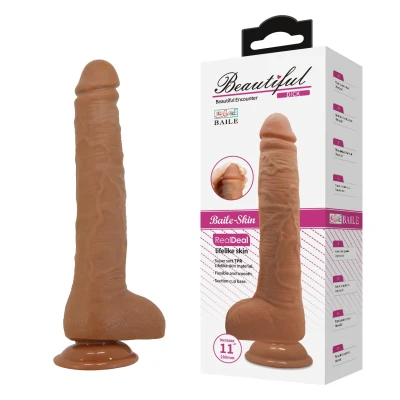 Dildo ultra-realistyczne, 28 cm, elastyczne, wodoodporne, z przyssawką