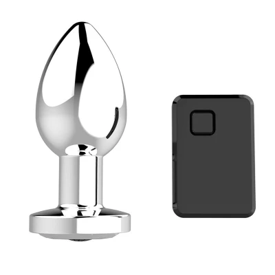 Plug analny z metalu, zdalnie sterowany, 10 funkcji wibracji, USB - Srebrny
