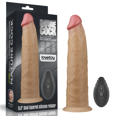 Dildo Platinum Silicone 9" - Podwójnie Warstwowy, 10 Trybów, Wodoodporny