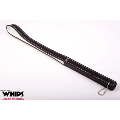 Pejcz ze skóry bydlęcej, 37 cm, tradycyjna garbarnia, biały