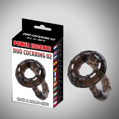 Pierścień erotyczny - Power Escorts BR74 - rozciągliwy, duetowy, 5,5 cm x 4,5 cm
