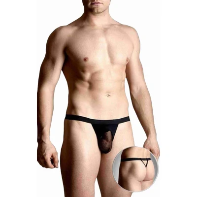 Stringi męskie SOFTLINE COLLECTION - Eleganckie, Sexy, Regulowane Gumki, M/L, Czarny