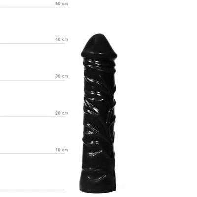 Dildo - All Black 33 cm, TPR, realistyczne żyły, wodoodporne