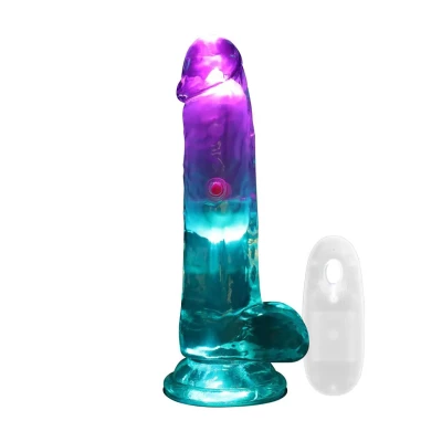 Dildo RealRock - 15 cm, wibrujące, przezroczyste z mocną przyssawką