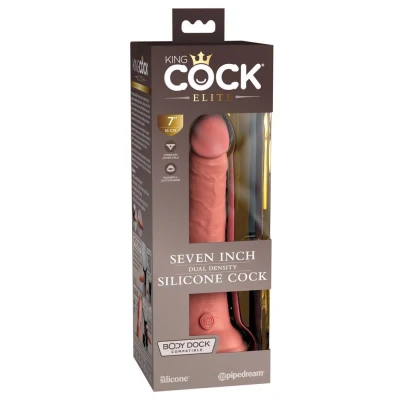 Dildo King Cock Elite 7" Silikonowy, podwójna gęstość, przyssawka