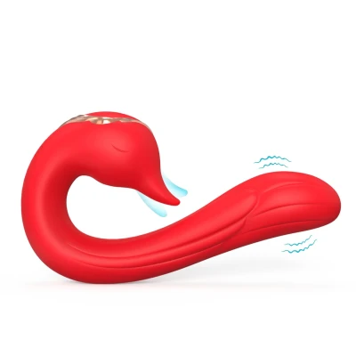 Wibrator do punktu G Swan Red, 20,4 cm, 9 funkcji wibracji, silikon medyczny