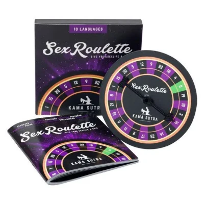 Gra erotyczna Sex Roulette Kamasutra - 24 wyzwania, 10 języków, rozmiar 12x12x1,5 cm