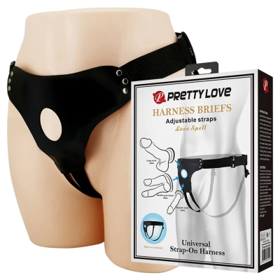 Uprząż strap-on PRETTY LOVE - Regulowane paski, Materiał PU/ABS/Metal/Nylon