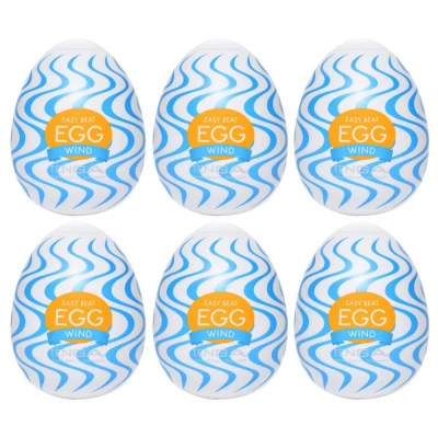 Masturbator jednorazowy Tenga Egg Wind – 6 szt., fala stymulacji, elastyczny TPE