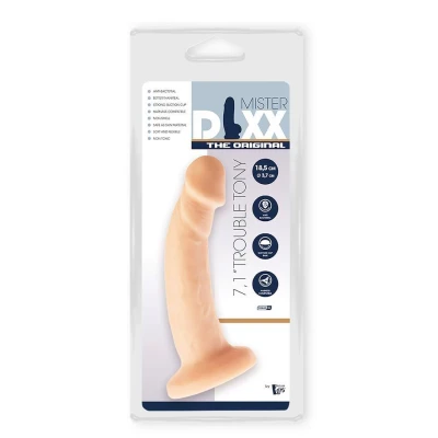 Dildo Mr. Dixx Trouble Tony 7,1'' - elastyczny, z przyssawką, z PVC antybakteryjnym