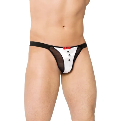 Stringi męskie SOFTLINE COLLECTION 4433, eleganckie, zmysłowe, S/L, biały