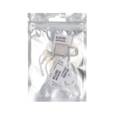 Zamek zapasowy do klatek ManCage, biały, stalowy, zestaw 5 sztuk z metalową kłódką